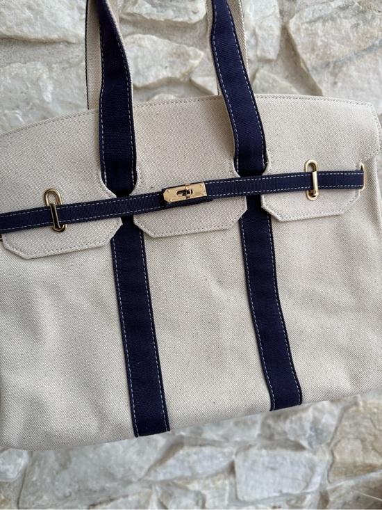 Handbags - Boatkin Navy Canvas Boat Tote Bag